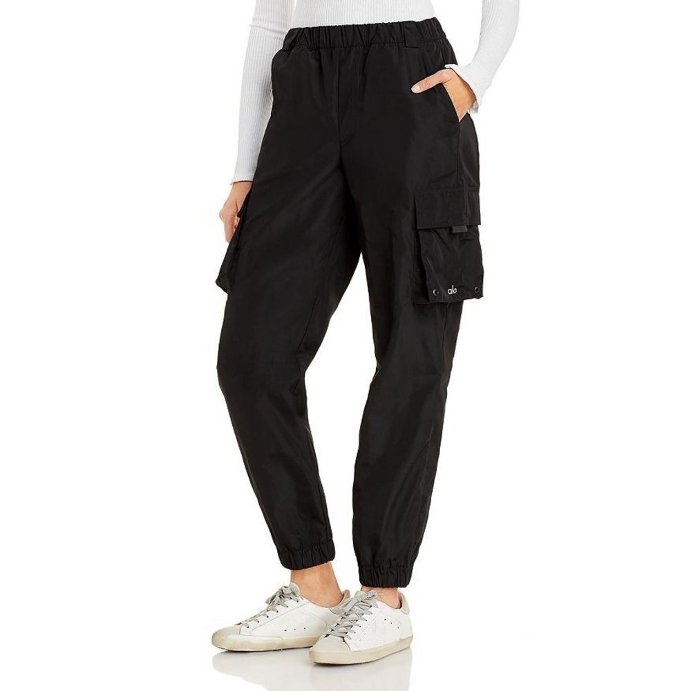 Alo Yoga It Girl Cargo Jogger Pants Black Size XS Utility Athleisure Travel READ